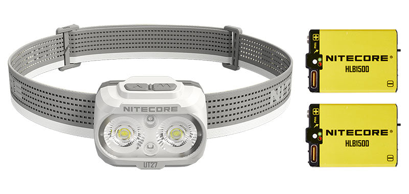 Lampe frontale trail Nitecore UT27 Pro 800 lumens 2 batteries - Blanc
