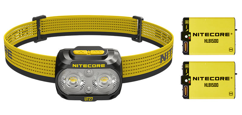 Lampe frontale trail Nitecore UT27 Pro 800 lumens 2 batteries - Jaune