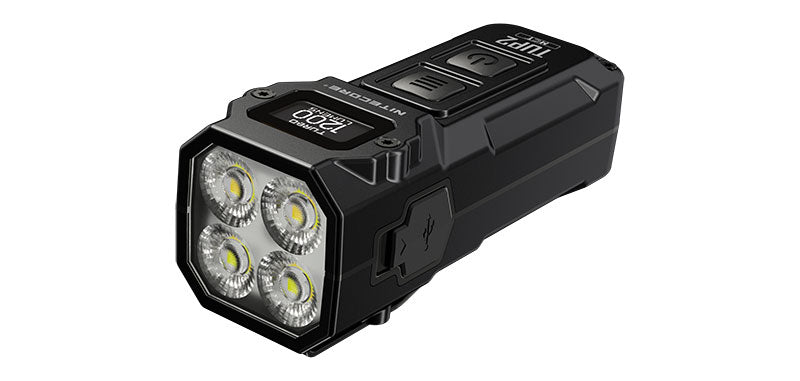 Lampe porte-clés Nitecore TUP 2 1200 lumens écran OLED - Noir