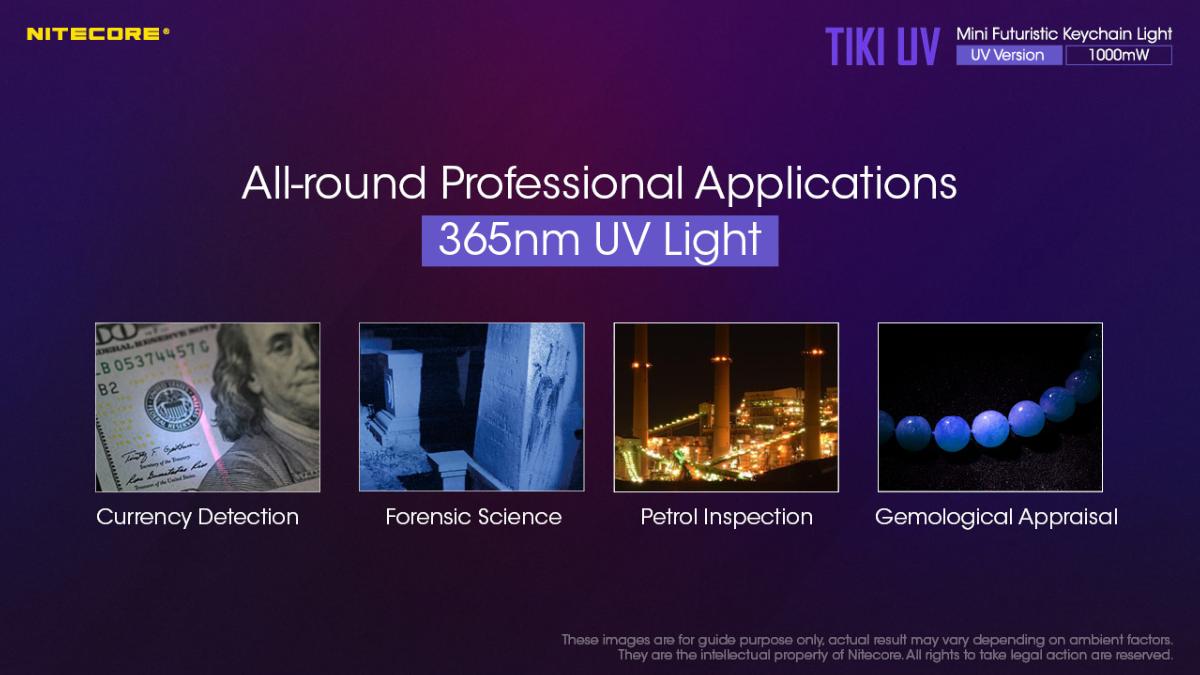 Lampe porte-clés UV Nitecore Tiki UV 1000 mW