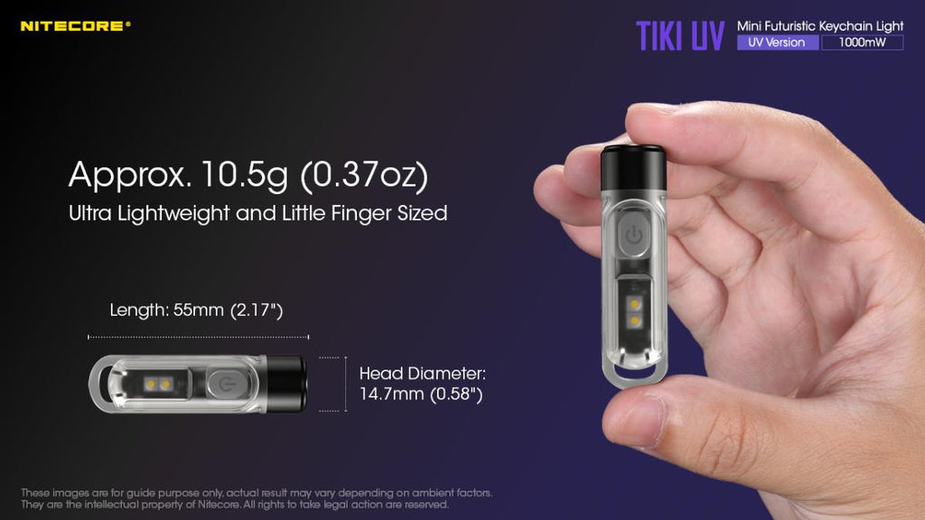 Lampe porte-clés UV Nitecore Tiki UV 1000 mW