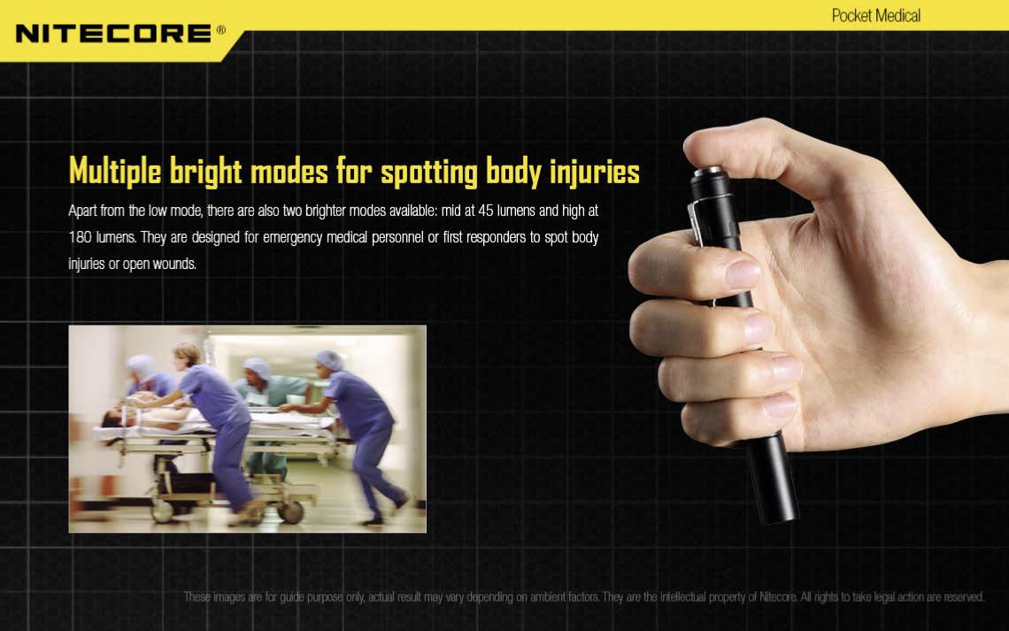 Lampe torche médicale Nitecore MT06MD 180 lumens