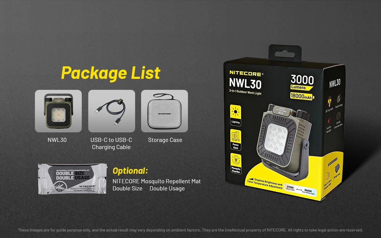 NWL30 Lampe 3 - en - 1 3000 lm - Répulsif Anti - Moustiques & Power Bank - OUTPOST SHOP