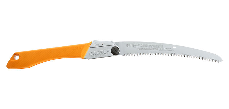 Scie pliante Silky Gomboy Curve lame courbée 240 mm - Gomboy pliante - Lame courbée 240mm 8 dents/3cm - Poignée orange