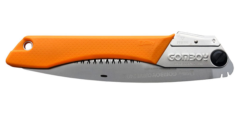 Scie pliante Silky Gomboy Curve lame courbée 240 mm - Gomboy pliante - Lame courbée 240mm 8 dents/3cm - Poignée orange