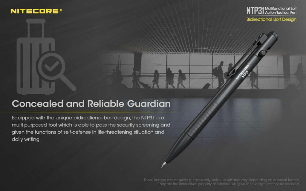 Stylo tactique Nitecore NTP31 à pointe titane brise-vitre