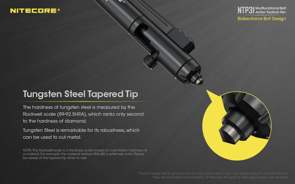 Stylo tactique Nitecore NTP31 à pointe titane brise-vitre