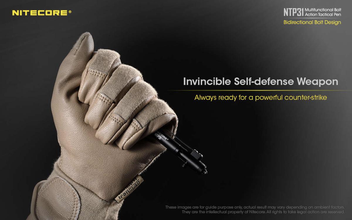 Stylo tactique Nitecore NTP31 à pointe titane brise-vitre