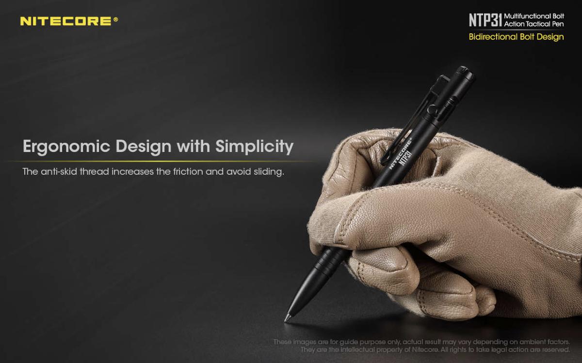 Stylo tactique Nitecore NTP31 à pointe titane brise-vitre