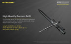 Stylo tactique Nitecore NTP31 à pointe titane brise-vitre