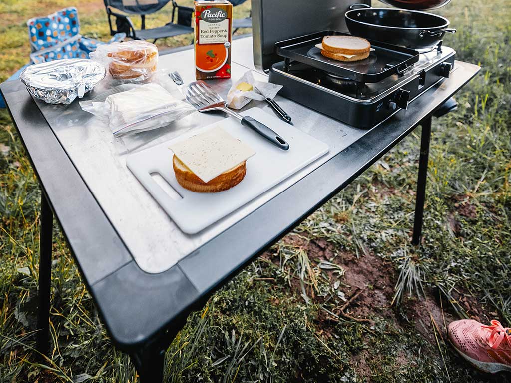 Table de camping Pro en acier inoxydable, camping