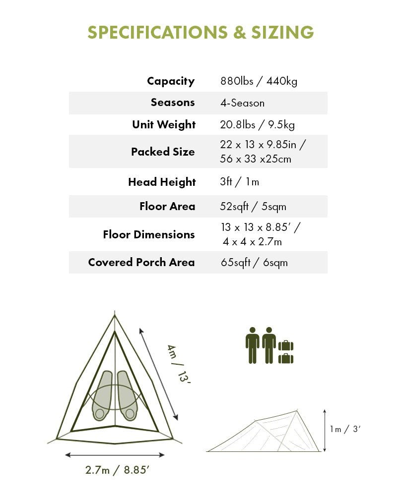 Tente d'arbre Connect pour 2 personnes (3.0) - OUTPOST SHOP