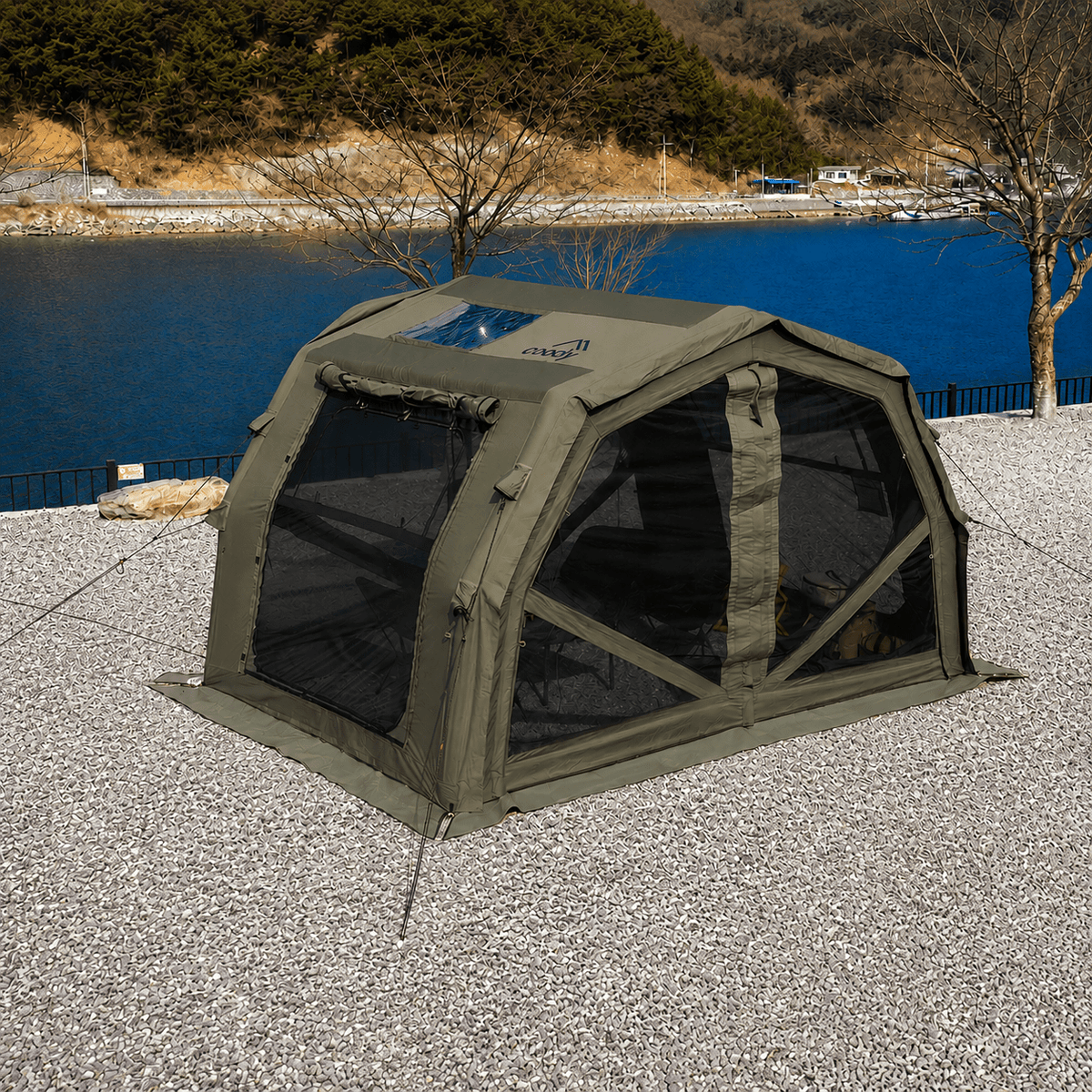 Tente gonflable Coody 10.0 PRO 4 à 6 personnes - Vert armée