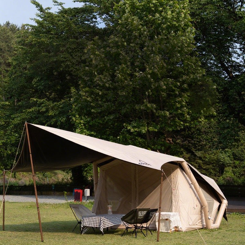Tente gonflable Coody Havena PRO avec auvent moustiquaire - Beige