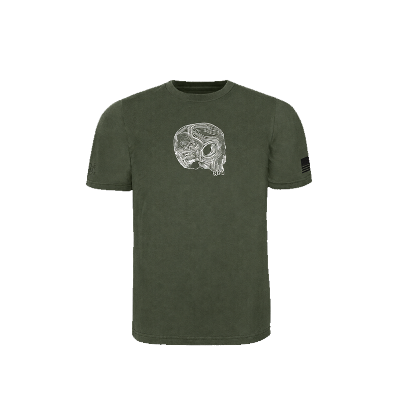 T-Shirt TAD Topo Skull – Crâne Blanc Triple Aught Design